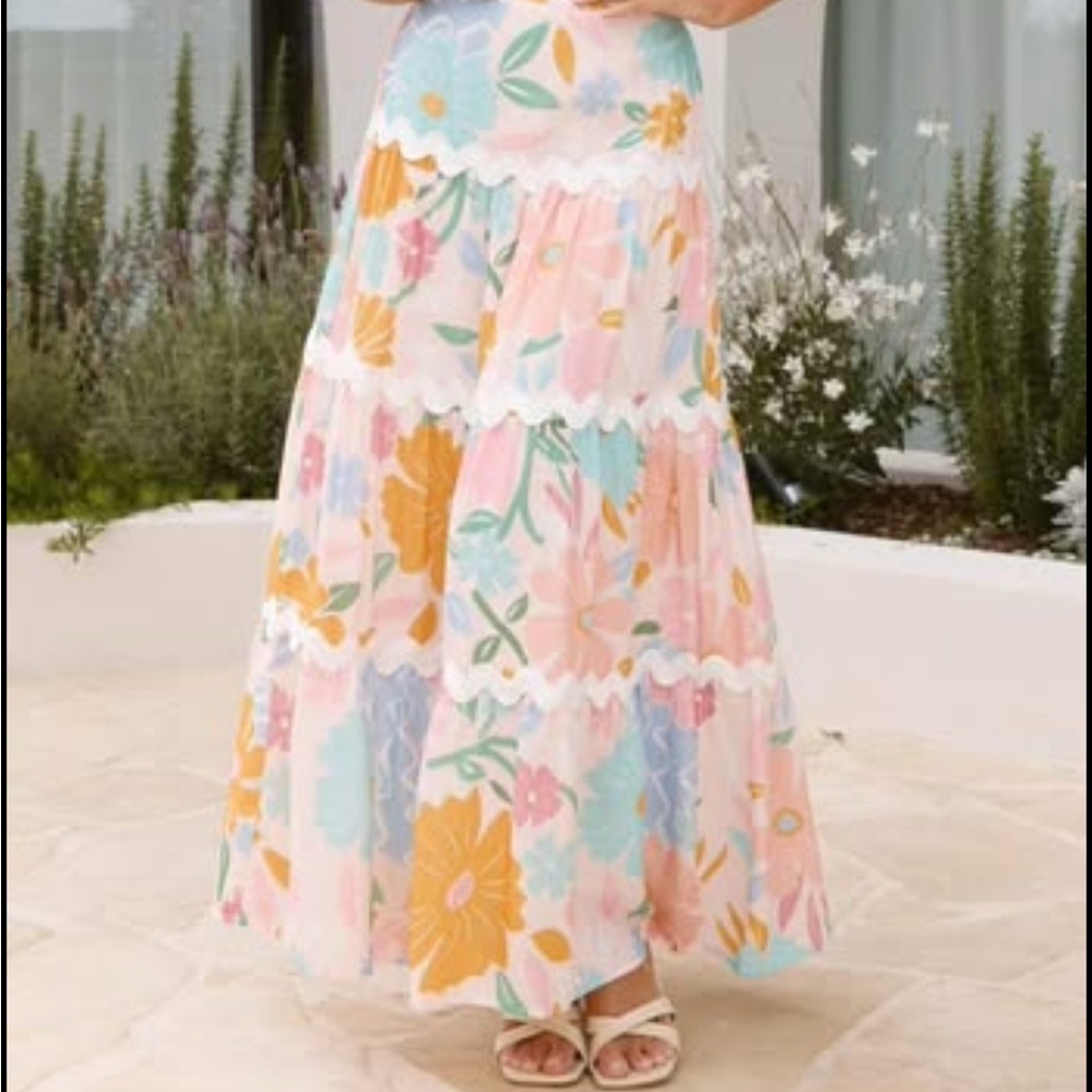Pastel Floral Maxi Skirt